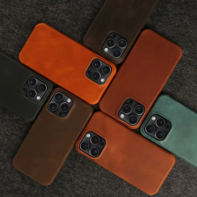 ZWW Crazy House Genuine Leather Cover Case for Iphone 15 Pro Max Case for Iphone 14Pro 12 11 XR XS 13 8 Aesthetic Vintage Retro