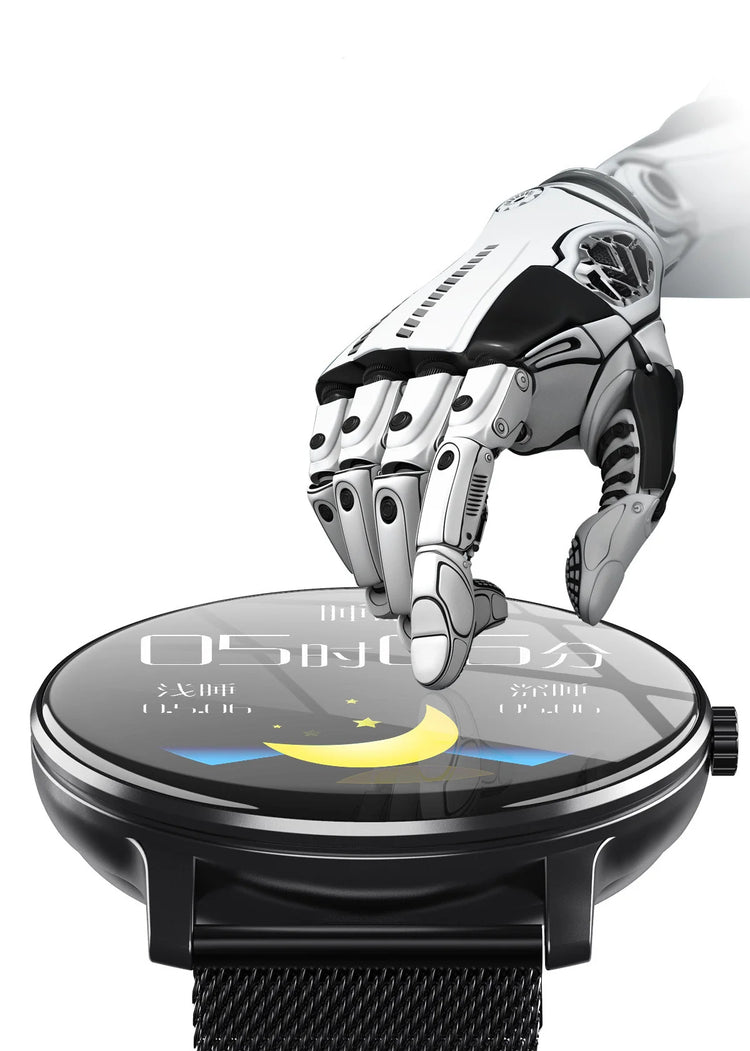 Compatible with Apple, Circular Display Water-Resistant Fitness Band Multi-Feature Watch