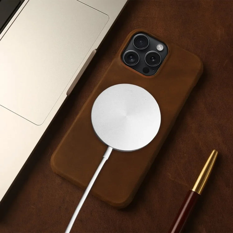 ZWW Crazy House Genuine Leather Cover Case for Iphone 15 Pro Max Case for Iphone 14Pro 12 11 XR XS 13 8 Aesthetic Vintage Retro