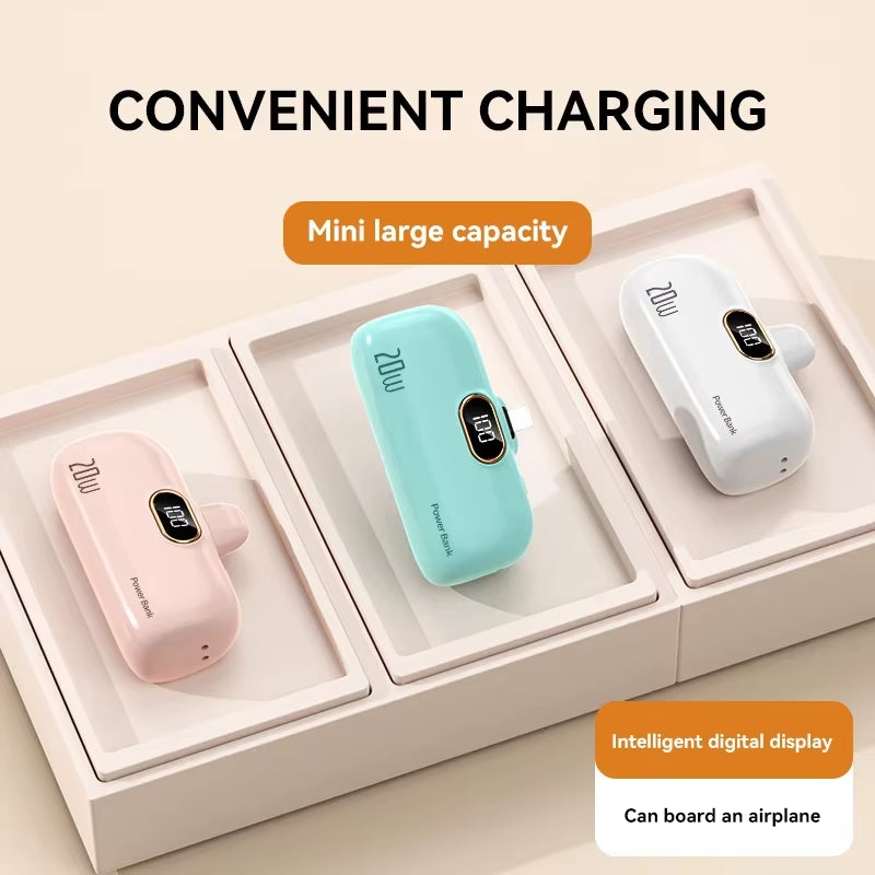 Xiaomi  30000Mah Mini Portable Power Bank Capsule Mobile Power Supply Emergency External Battery Fast Charger for Iphone 16