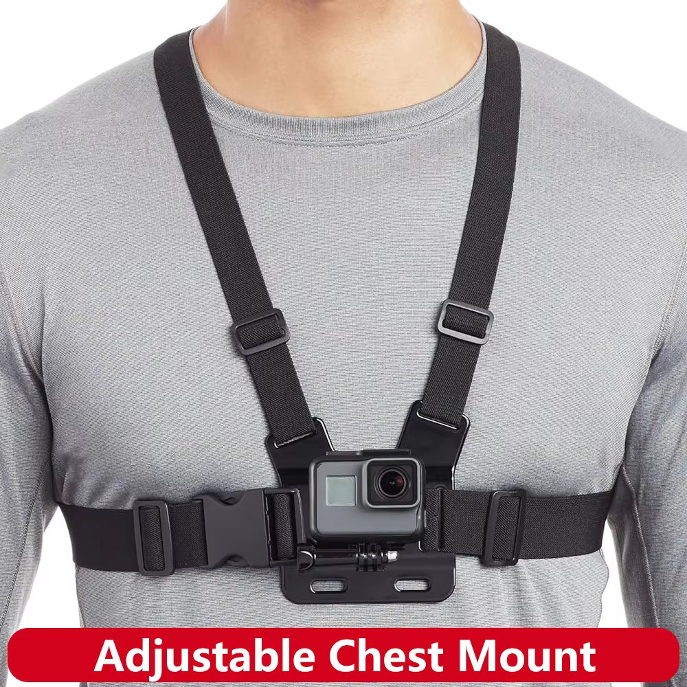 Adjustable Chest Mount Harness Strap for Gopro Hero 13 12 11 10 9 SJCAM SJ4000 Insta360 AKASO DJI Osmo Action Camera Accessories
