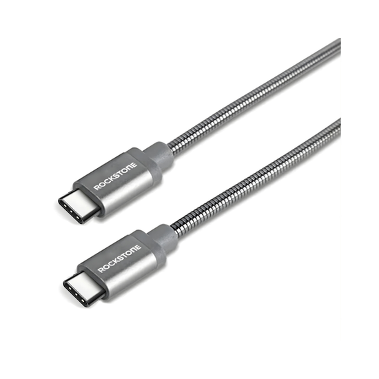 Câble métallique Rockstone tressé Type-C vers Type-C - 2 mètres