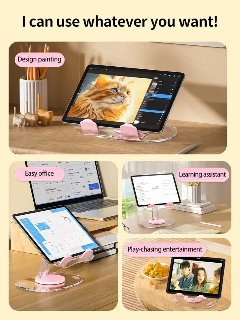 360° Rotating Mobile Phone Stand Multi-Functional Flat Support Stand Retractable Mobile Phone Stand Desktop