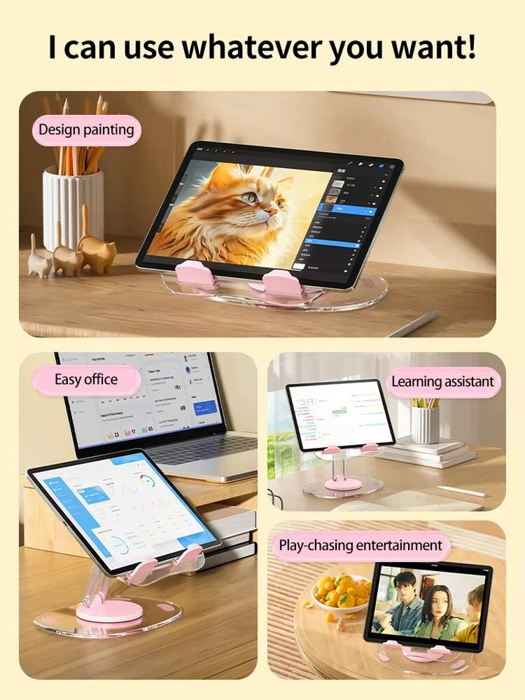 360° Rotating Mobile Phone Stand Multi-Functional Flat Support Stand Retractable Mobile Phone Stand Desktop