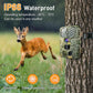 Trail Camera Wifi - Solar Powered 4K 64MP Game Cameras with Night Vision Motion Activated Waterproof with 32GB Micro SD Card, IP66 120° Detection Angle 0.2S Trigger 940Nm No Glow LED Wildlife