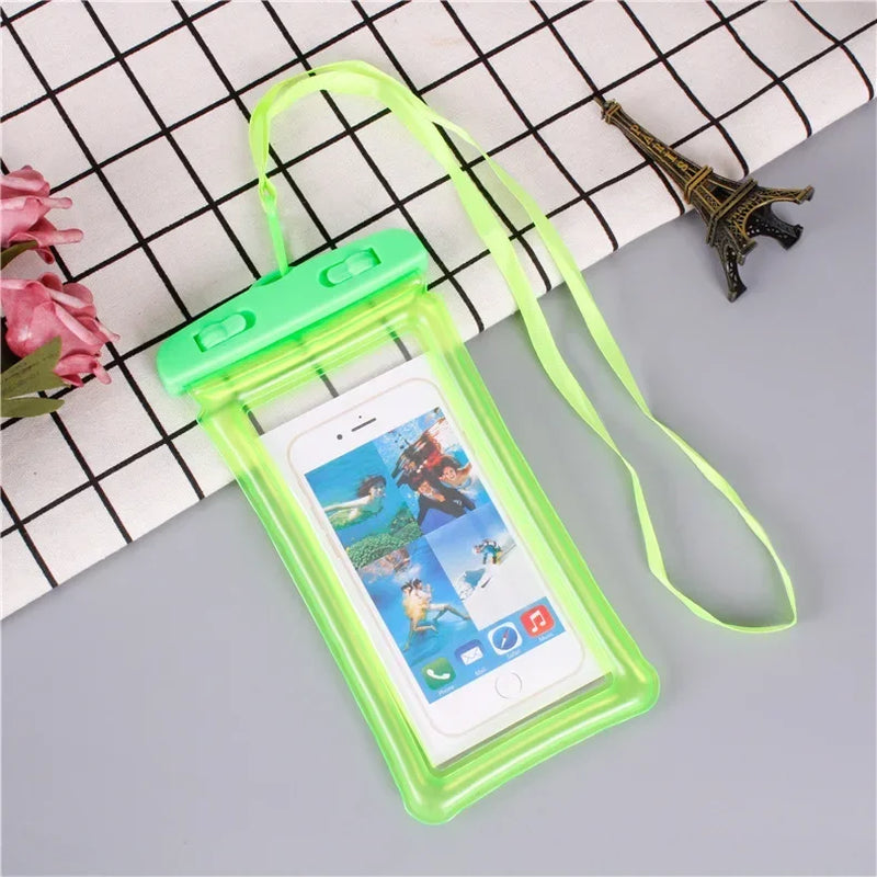 Waterproof Swimming Mobile Phone Cases Macron Airbag Hanging Neck Cases Diving Skiing Universal Phone Bag for All Phones 7 Inch