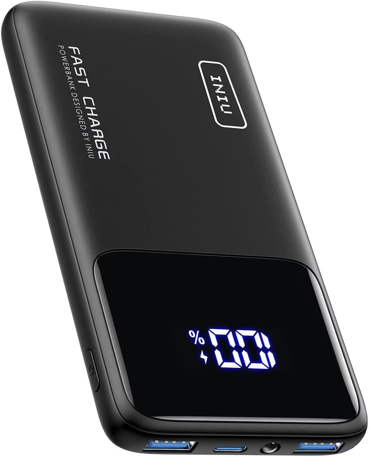 Portable Power Bank, Slimmest 10000Mah Fast Charging Portable Charger Compatible with Iphone & Samsung, Black