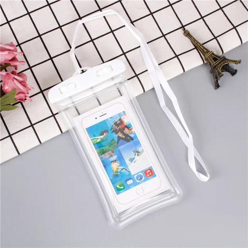 Waterproof Swimming Mobile Phone Cases Macron Airbag Hanging Neck Cases Diving Skiing Universal Phone Bag for All Phones 7 Inch
