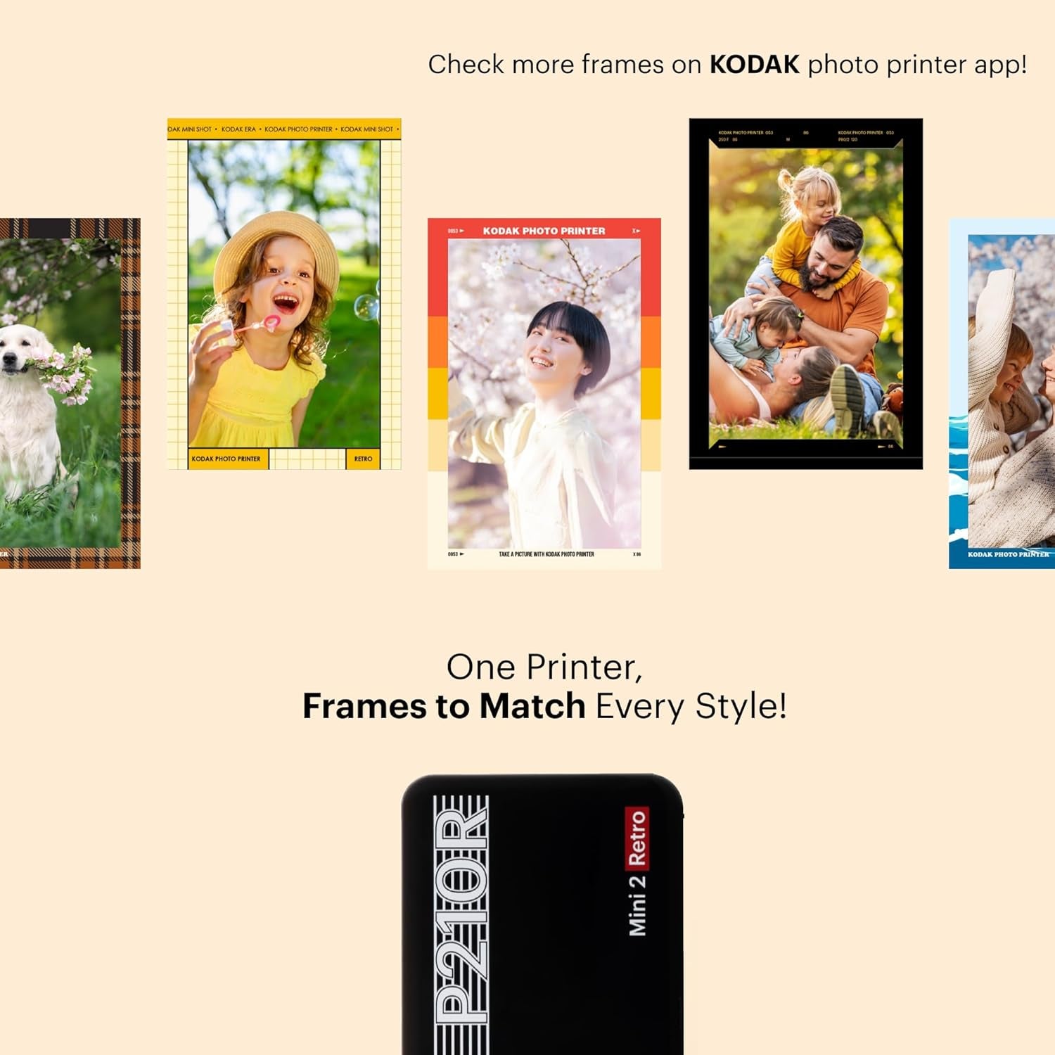 Mini 2 Retro 4PASS Portable Photo Printer (2.1X3.4 Inches) + 8 Sheets, Black