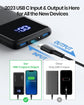 Portable Power Bank, Slimmest 10000Mah Fast Charging Portable Charger Compatible with Iphone & Samsung, Black